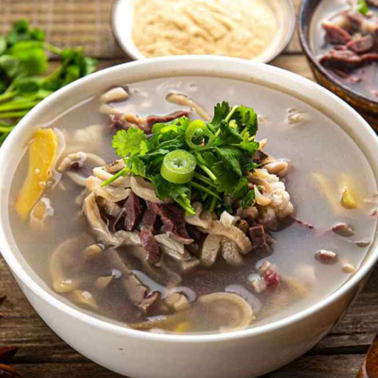 Lamb Giblets Soup with Fried Cake