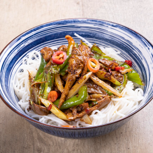 Spicy Pork Intestines in Rice Noodles with Soup / 香辣肥肠汤粉 