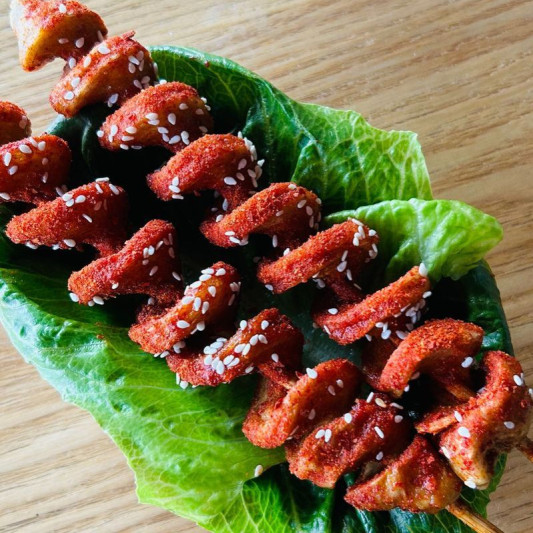 Fried Wheat Gluten Skewers (2 Skewers) 炸面筋