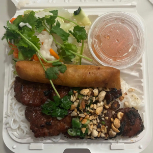 B9. Vermicelli Noodles with Pork and Egg Rolls B&uacute;n Thịt Nướng Chả Gi&ograve;