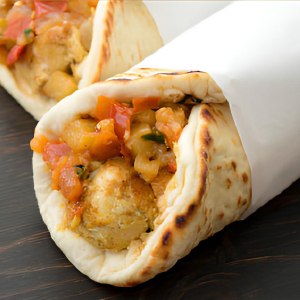 Paneer Tikka Kebab Naan Wrap