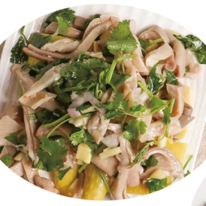 45. Chicken & Pig Stomach with Wasabi Sauce 麻辣豬肚雞