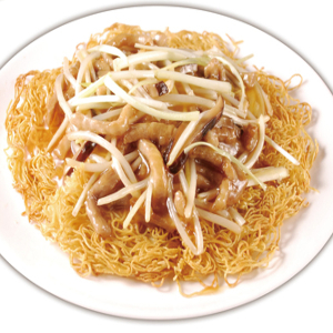 176. Shredded Pork Pan-Fried Crispy Noodles 肉絲煎麵