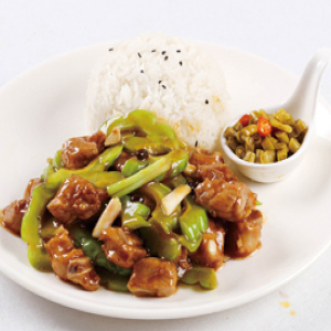 222. Bitter Melon with Spareribs over Rice 涼瓜排骨飯