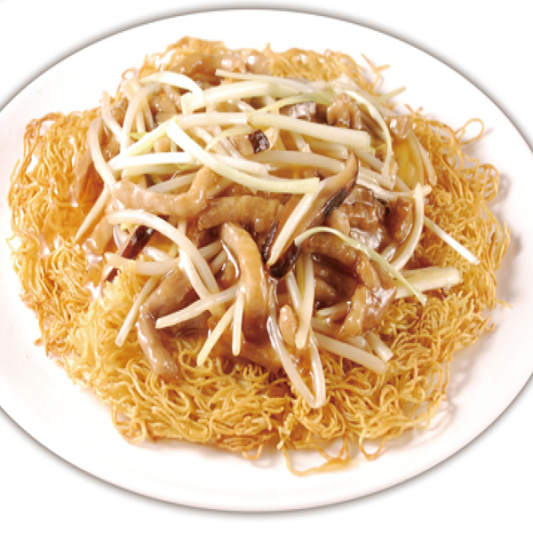 176. Shredded Pork Pan-Fried Crispy Noodles 肉絲煎麵