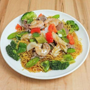 Canton Fried Noodles with Seafood & Meat 廣東炒麵