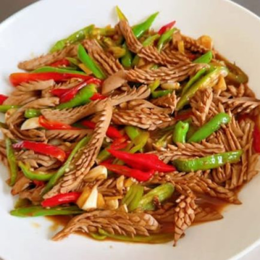 Stir-Fried Pork Kidney Flower with Silicon 麻辣腰花飯