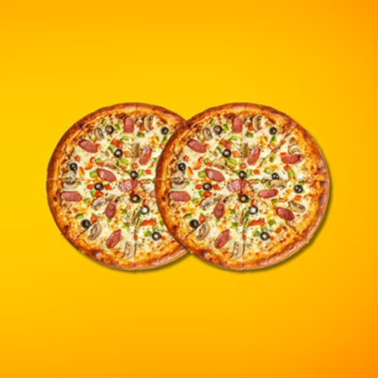 Double Pizza with 2 Toppings