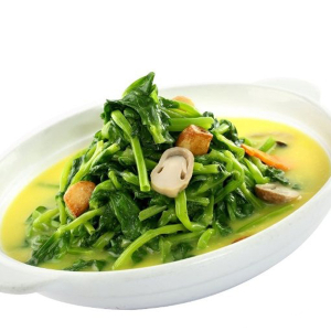 Pea Sprouts & Vegetables with Soup