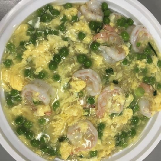 B20. Scrambled Egg with Prawns on Rice 滑蛋虾仁饭