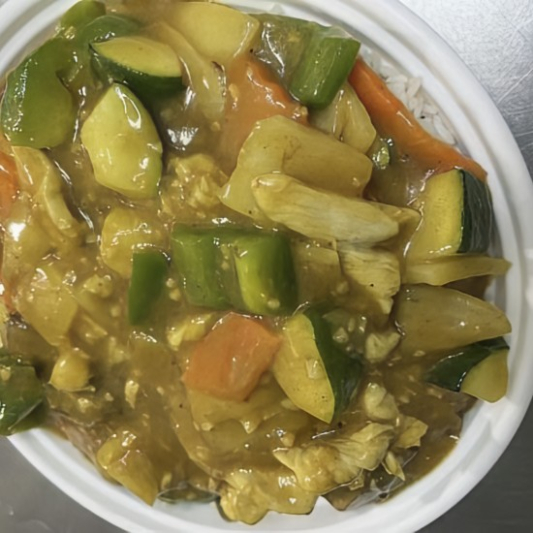 B14. Curry Chicken on Rice 咖喱鸡饭