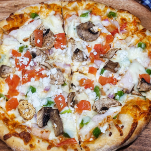 Chicken Tomato Alfredo Pizza