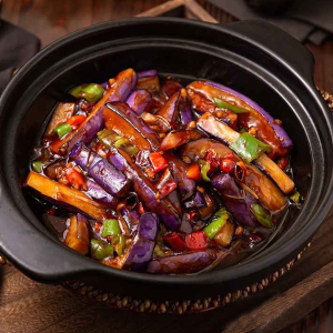 Eggplant with Minced Meat in Hot Pot 魚香茄子煲