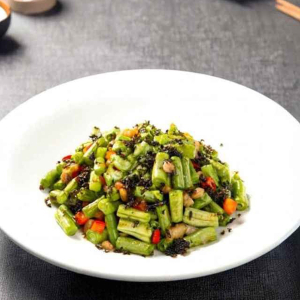 Fried Ground Seat with Green Bean & Preserved Olive 乾扁肉碎四季豆