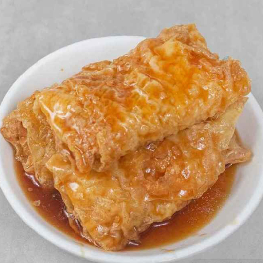 12. Steamed Bean Curd Sheet Roll with Assorted Vegetables 佛海鮮竹卷