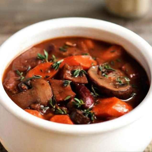 Braised Veggies & Mushrooms with Preserved Red Bean Sauce 順德南乳炆粗齋