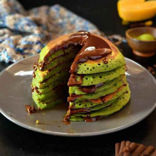 55. Green Tea with Nut Pan Cake