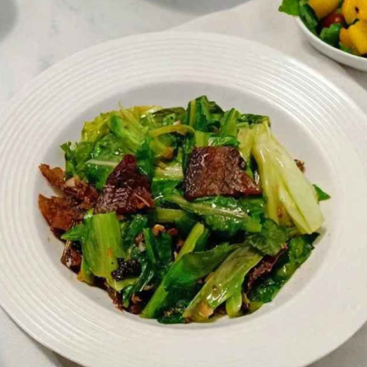Taiwan Lettuce with Fish in Black Bean Sauce 豆豉籔魚炒A菜