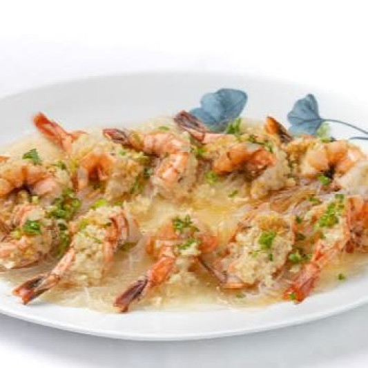 Steamed Tiger Prawns with Garlic and Vermiceli 蒜蓉粉絲蒸老虎蝦