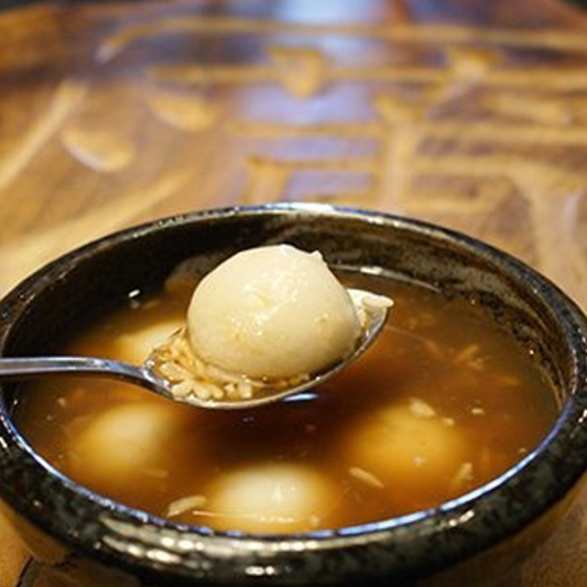G003. Glutious Rice Balls in Rice Wine Soup with Brown Sugar Syrup