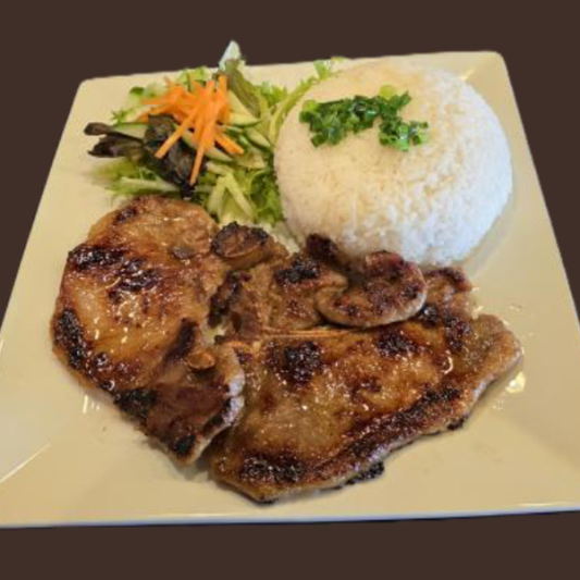 Grilled Pork Chop on Rice