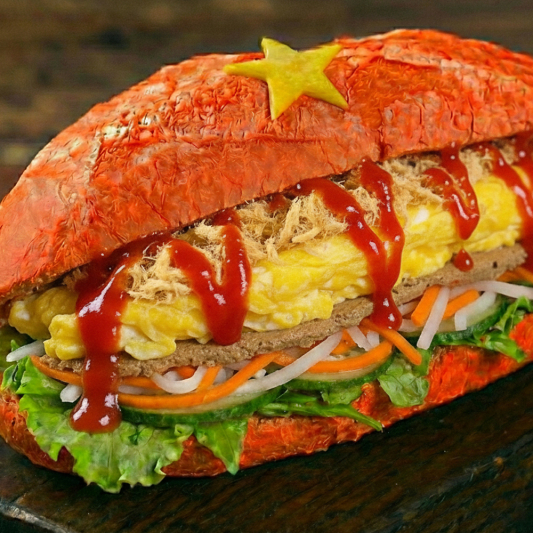 P&acirc;t&eacute;, Egg, and Meat Floss B&aacute;nh M&igrave;