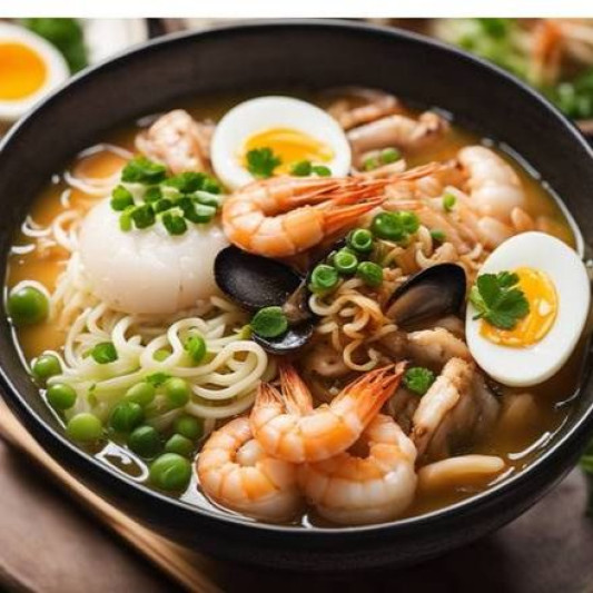 Seafood Ramen (with Tonkatsu Soup Base)