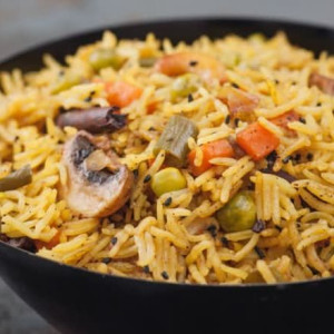 Raju Gari Mushroom Pulao