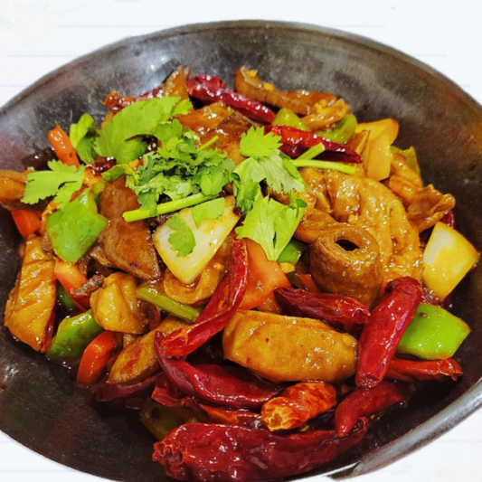 26. Griddle Cooked Internals with Chili Hot Pot 干锅三样