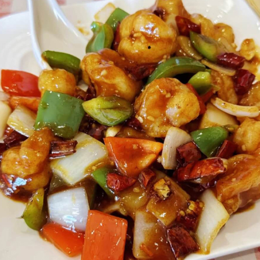 5B. Kung-Pao Shrimp with Veggies 宫保虾球