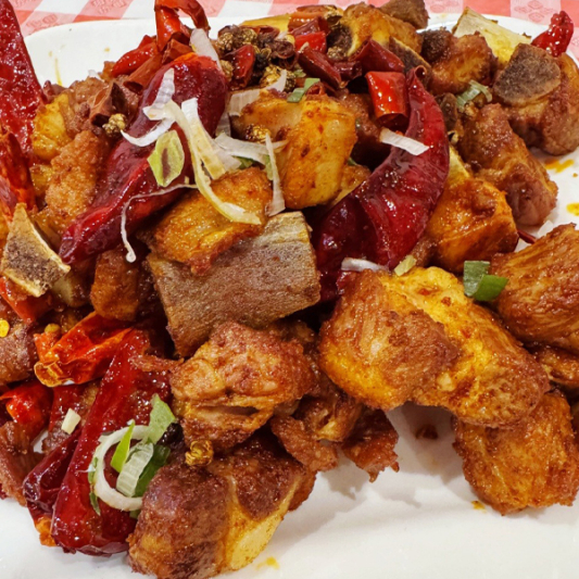 6B. Deep-Fried Szechwan Chili Pork Ribs 飘香排骨