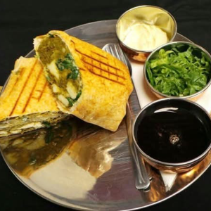 Grilled Palak (Spinach) Paneer Wrap