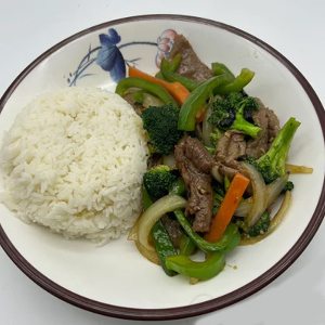 Beef & Black Bean Sauce with Rice
