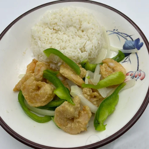Salt & Pepper Crispy Shrimp with Rice