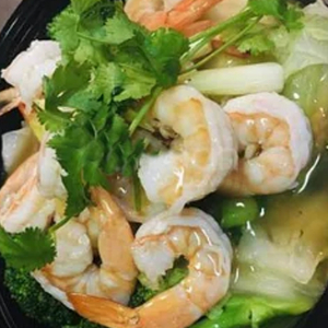 Stir-Fried Mixed Vegetables with Jumbo Shrimps