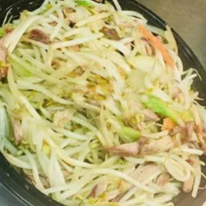 Fried Bean Sprouts with BBQ Pork