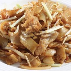 Stir-Fried Large Noodles with Pork and Vegetables, Satay Sauce