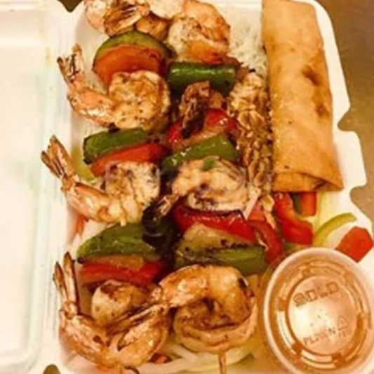 Grilled Shrimps and Imperial Roll on Vermicelli & Salad