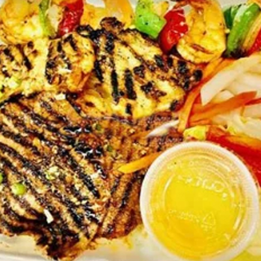 Grilled Beef, Chicken and Shrimps