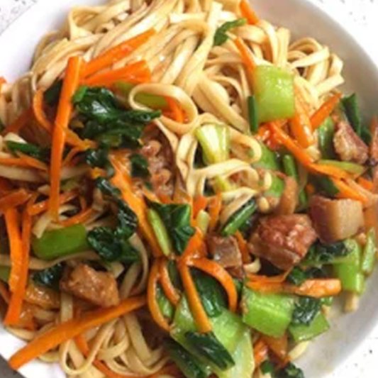 Fried Noodles with Pork and Vegetables