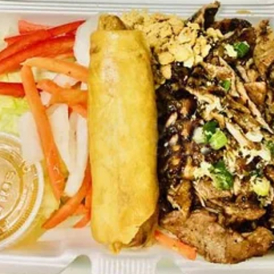 Grilled Pork and Imperial Roll on Vermicelli & Salad