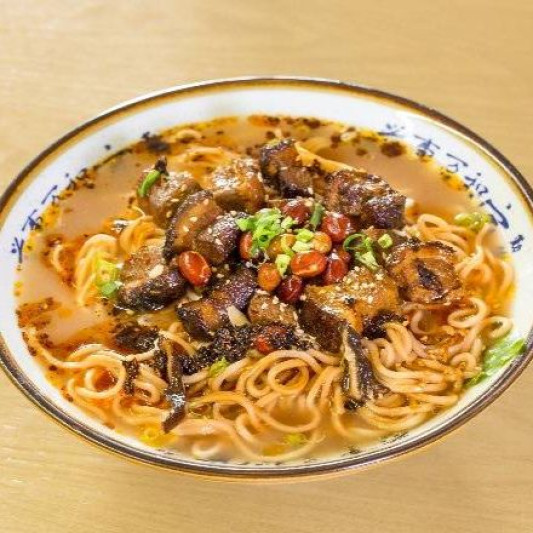 Pork Belly Noodles in Bone Soup