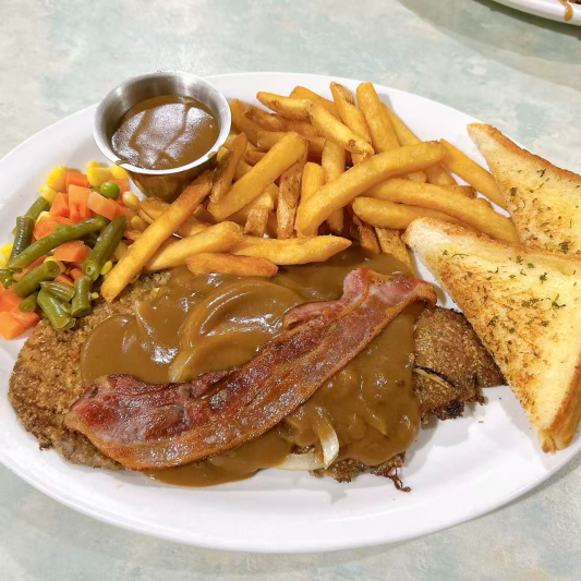 34. Beef Liver with Bacon & Onion
