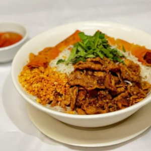 34B. Grilled Pork, Shredded Pork & Spring Roll