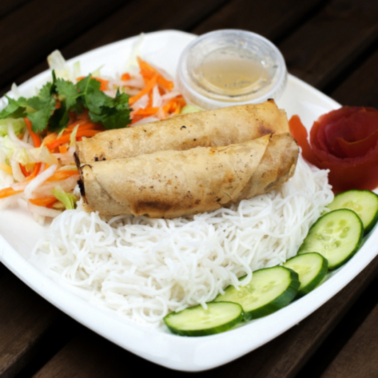 33. Spring Roll & Vegetables on Rice Vermicelli