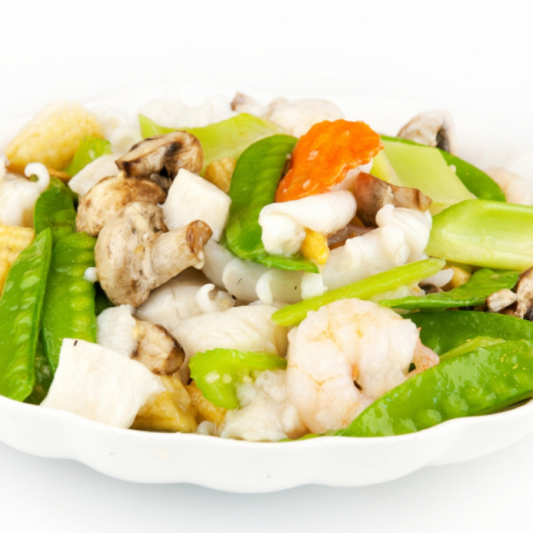 57. Stir-Fried Seafood with Noodles