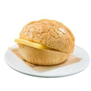 Pineapple Bun with Butter & Fried Egg