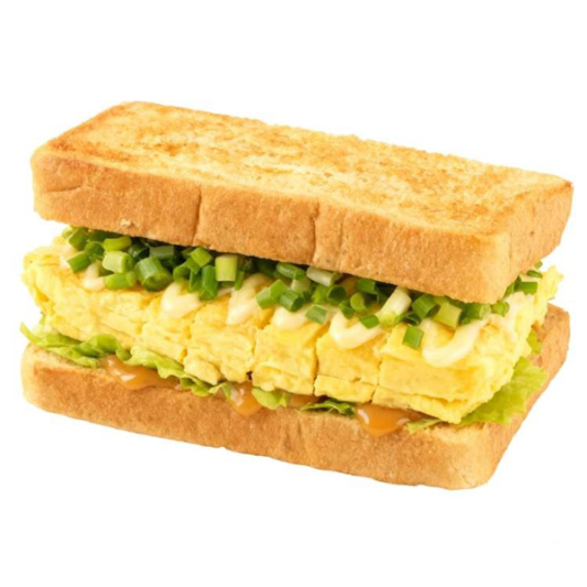 Thick Egg with Spring Onions Sandwich