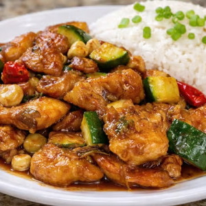 Kung Pao Chicken with Steamed Rice / 宫保鸡丁配米饭