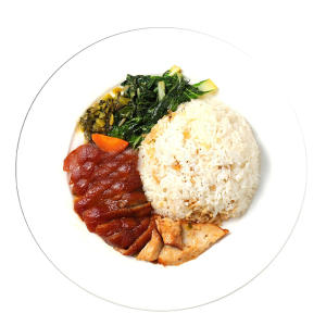 BBQ Pork Slices with Steamed Rice